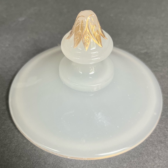 VTG Clambroth Beaumont 20s 30s Candy Dish 3 Footed Art Deco Lid Gold Scarce - Picture 4 of 8